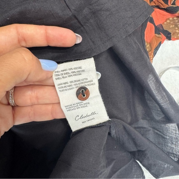 NWT Cleobella Paige Printed Midi Dress Orange Brown flutter details size S - Picture 11 of 12